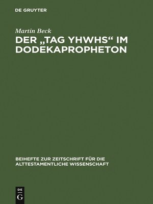 cover image of Der "Tag YHWHs" im Dodekapropheton